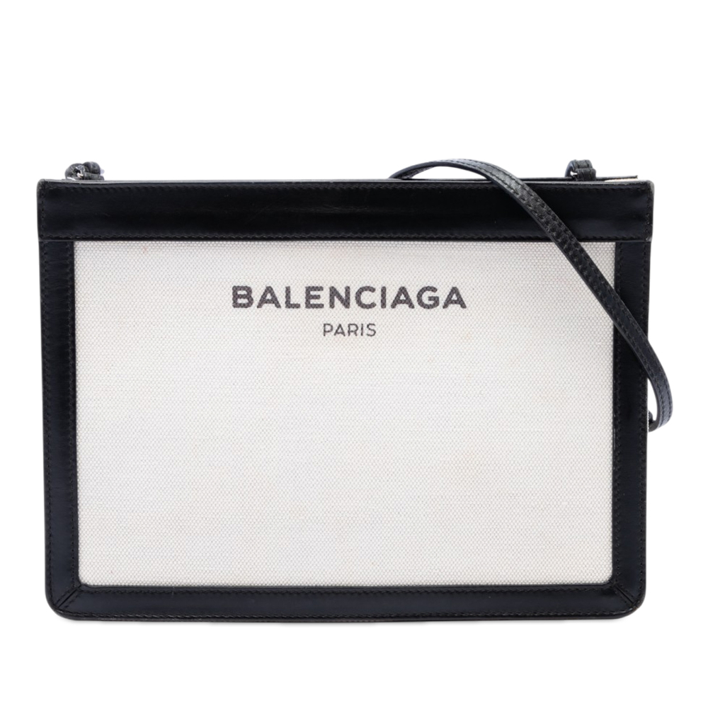 Pre-Loved Balenciaga Canvas Navy Pochette Crossbody